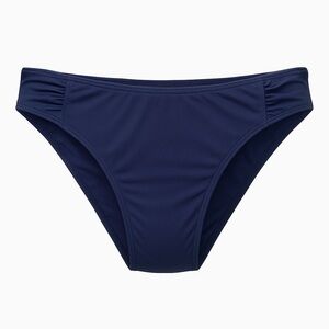 Lucky Brand Navy Blue Hipster Swim Bikini Bottoms with Side Ruching NWT Size S